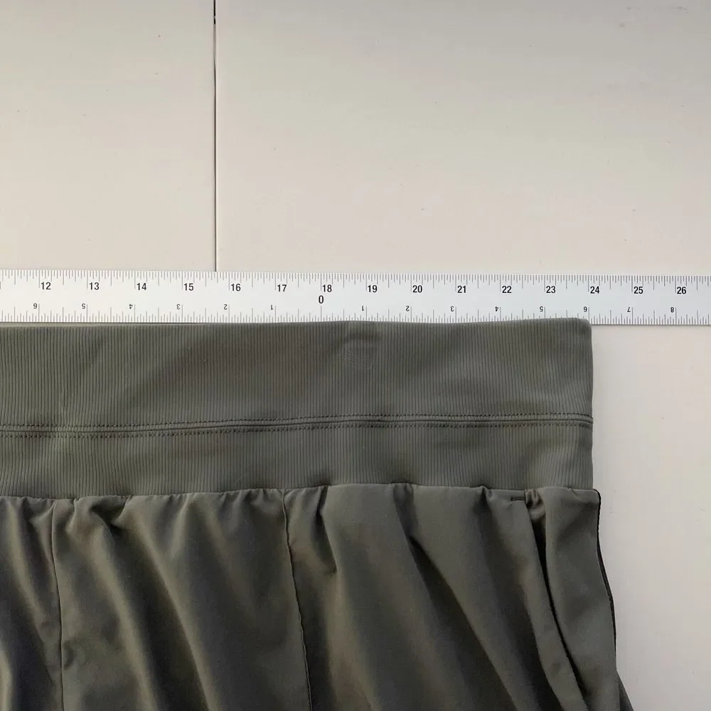 Athleta Nolita Wide Leg Pants Womens‎ Plus Size 26 Green Gray Pockets Seamed